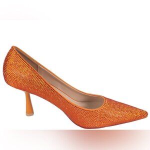 NWOB Lryweisy BRIANNE Rhinestone Stiletto Heels Pointed Toe Dress Pumps Sz 38.5